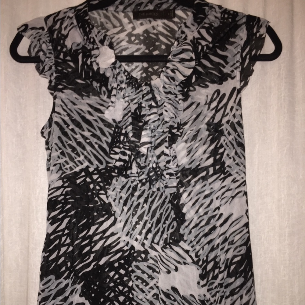 The Limited black and white dress shirt